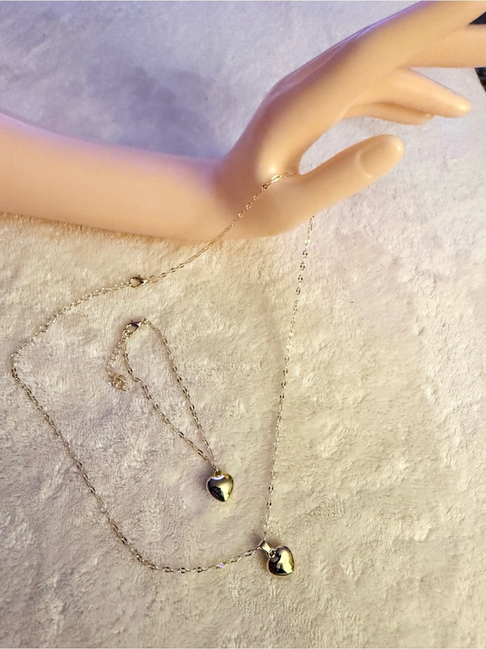 Elegant Silver Heart Pendant Necklace Set - Women Jewelry